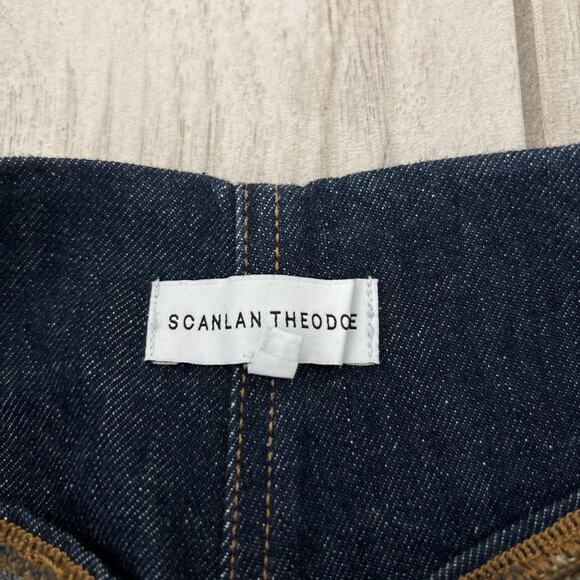 Scanlan Theodore Jeans Long Wide Leg Denim Women Size 4 High Waisted Blue Dark - Picture 4 of 15